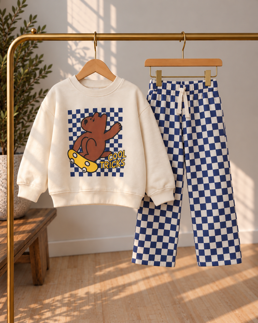Cool Tricks Damalı Çocuk Sweatshirt TakıM