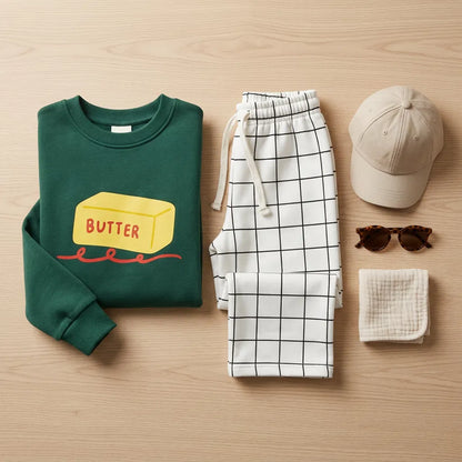 Çizgili Butter Çocuk 2’li Sweatshirt Takım