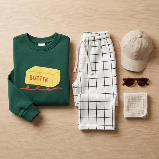 Çizgili Butter Çocuk 2’li Sweatshirt Takım