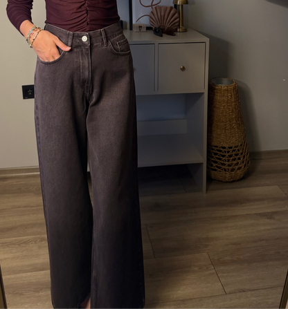 Kadın Bol Paça Kot Pantolon
