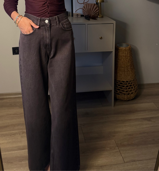 Kadın Bol Paça Kot Pantolon