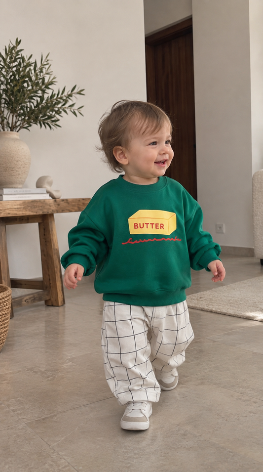 Çizgili Butter Çocuk 2’li Sweatshirt Takım
