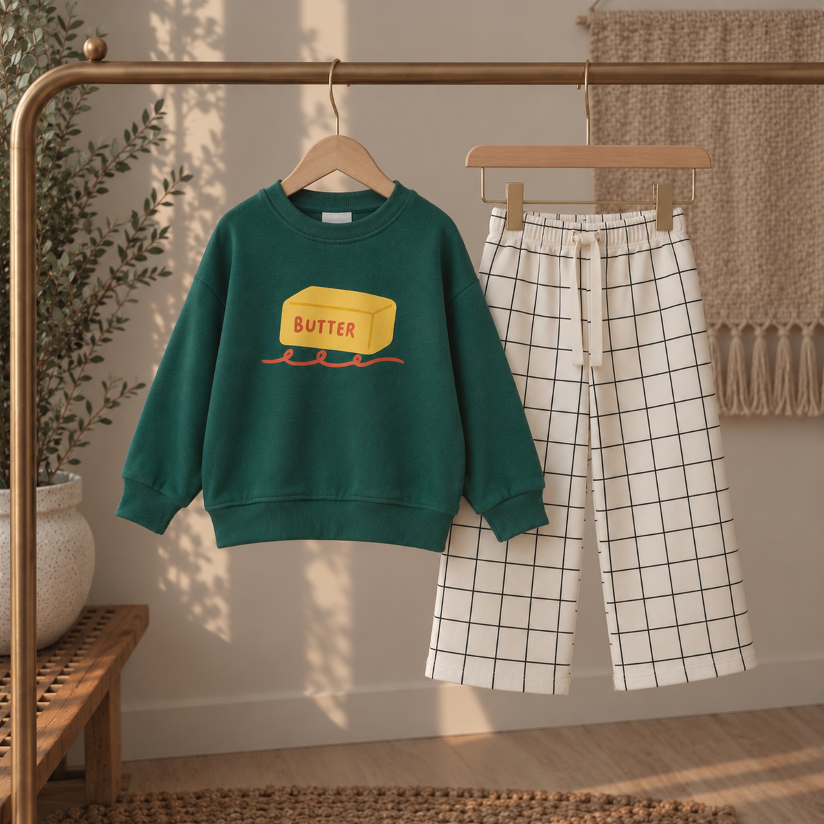 Çizgili Butter Çocuk 2’li Sweatshirt Takım