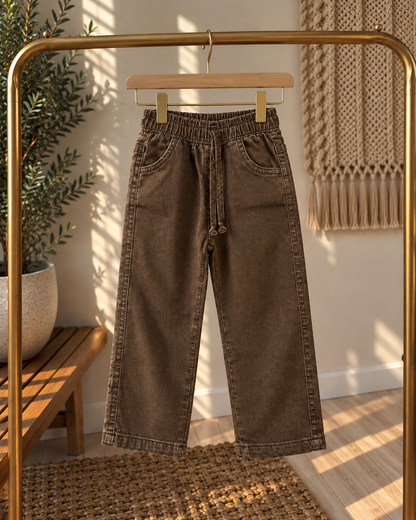 Kahverengi Desenli Jogger Çocuk Pantolon