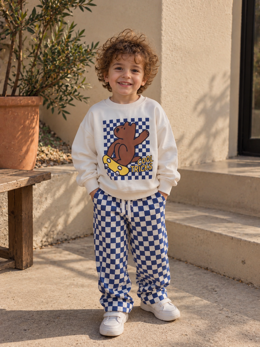 Cool Tricks Damalı Çocuk Sweatshirt TakıM