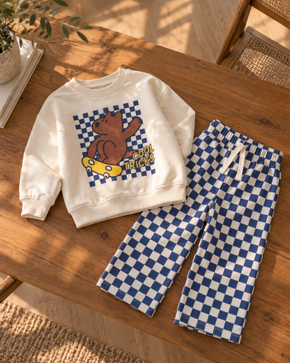 Cool Tricks Damalı Çocuk Sweatshirt TakıM
