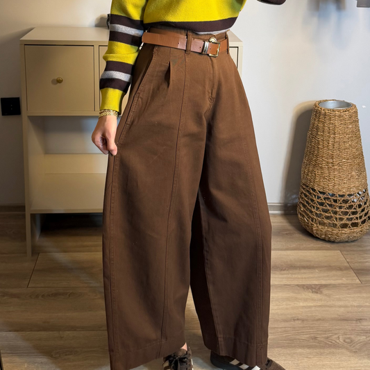Kadın Kahverengi Vintage Gabardin Pantolon