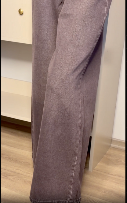 Kadın Bol Paça Kot Pantolon